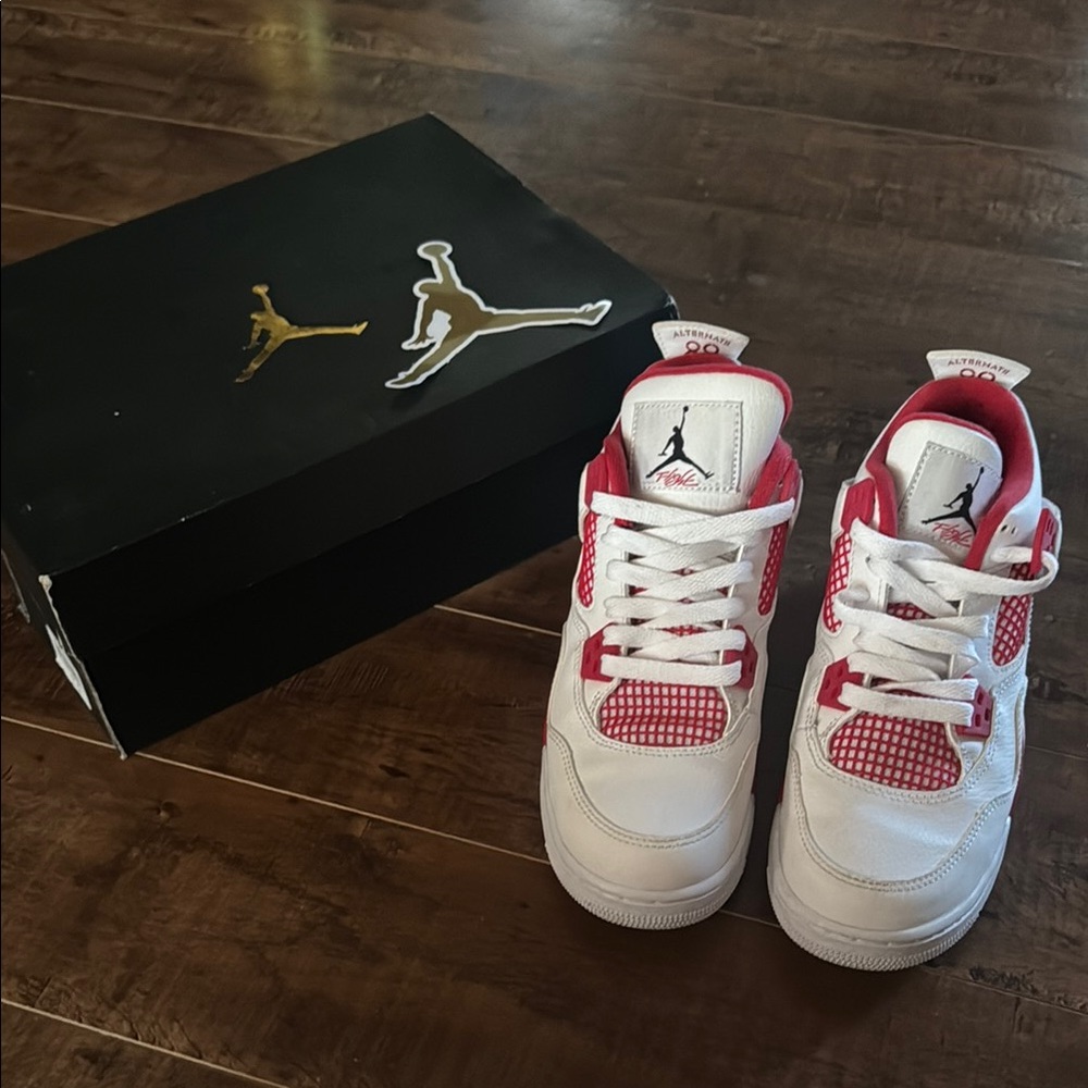 Jordan White and Red Sneakers Classic Air Design